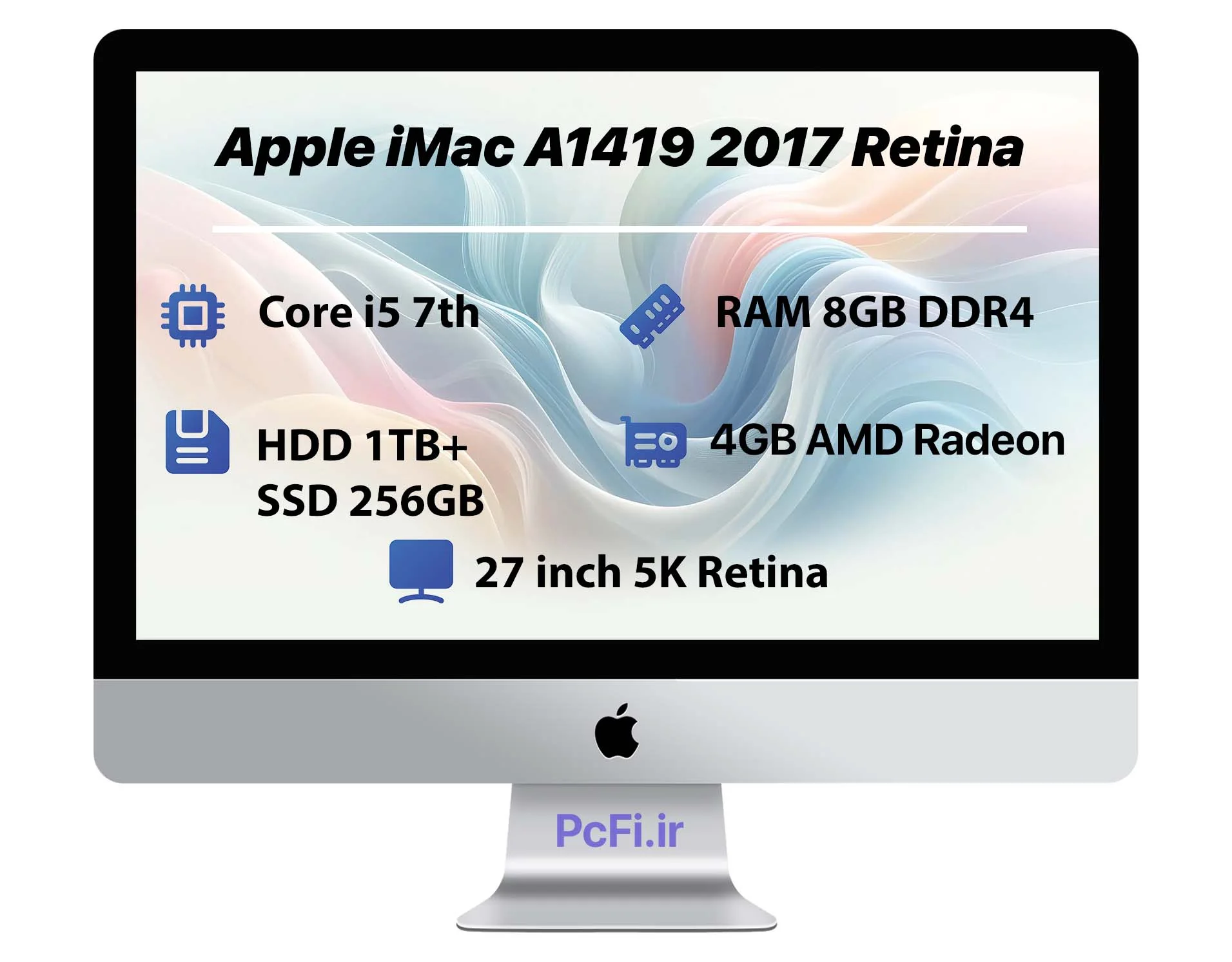 Apple iMac A1419 27″ 5K 2017 | i5-RAM 8GB-HDD 1TB+SSD 256GB-VGA 4GB — تصویر ۲