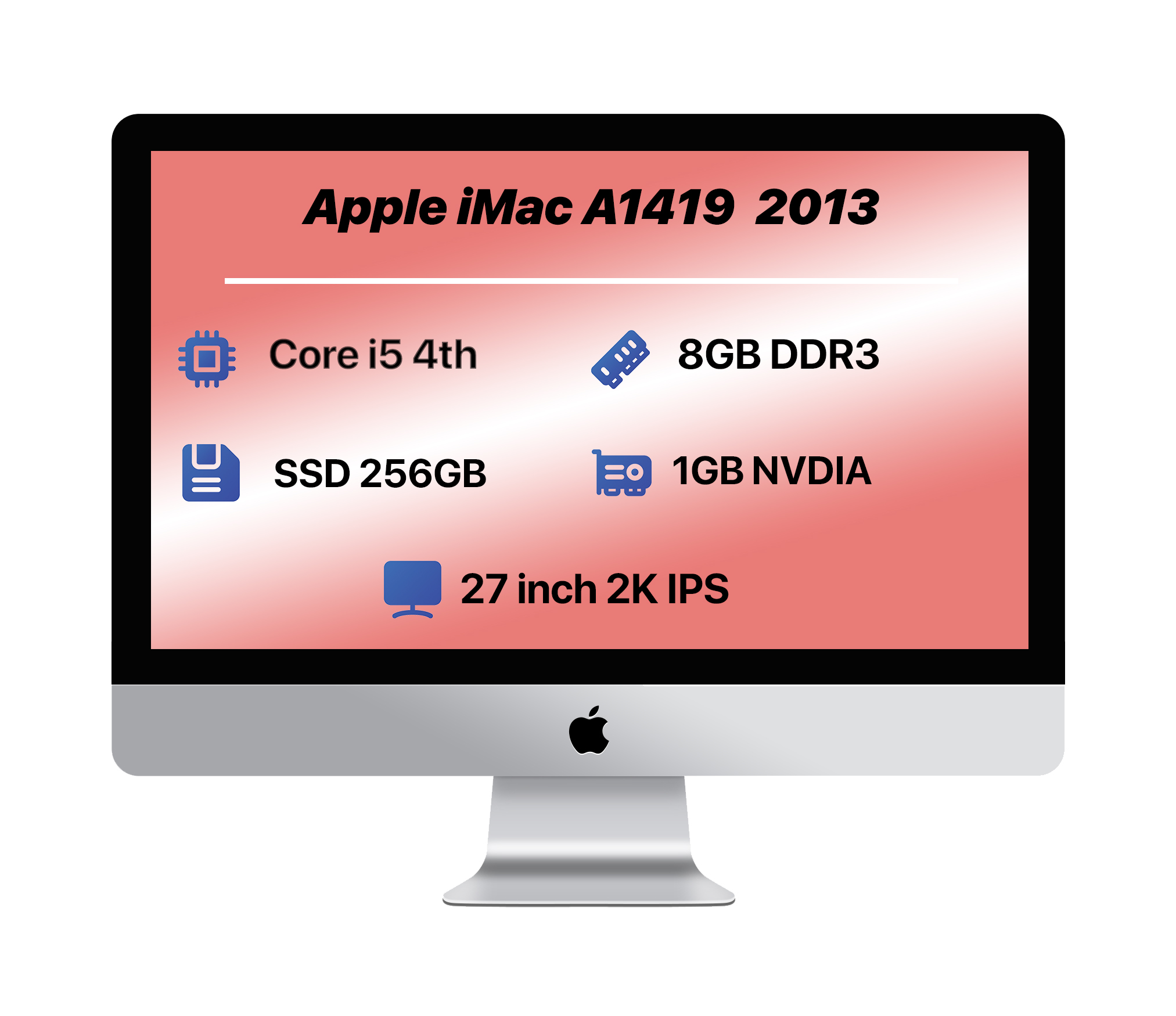 Apple iMac A1419 27″ 2K 2013 | i5-RAM 8GB-SSD 256GB-VGA 1GB