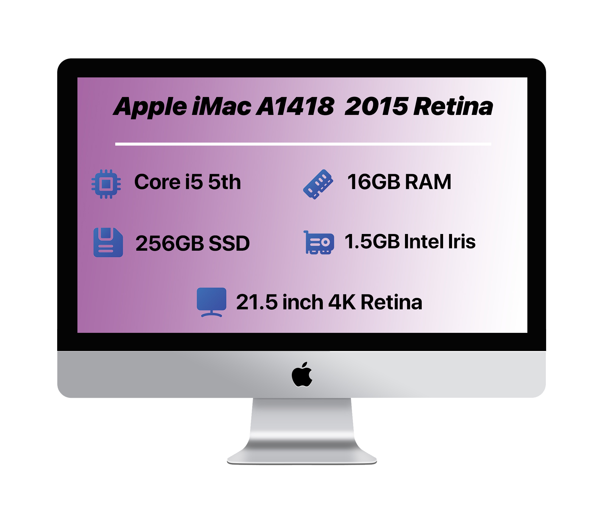 Apple iMac A1418 21.5 inch 4K 2015 | i5-RAM 16GB-SSD 256GB