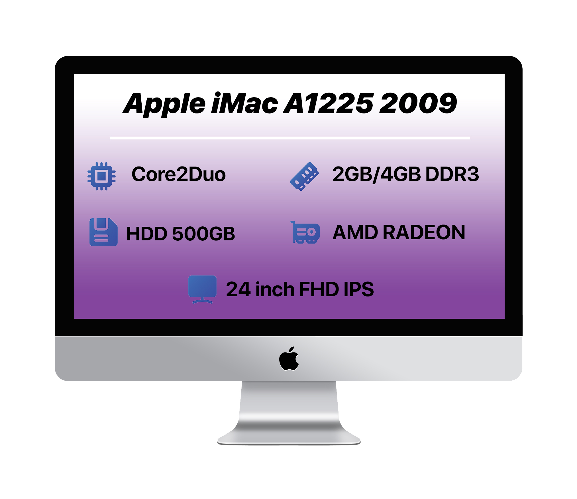 Apple iMac A1225 24″ 2009 | Core2Duo-RAM 4GB-HDD 500GB