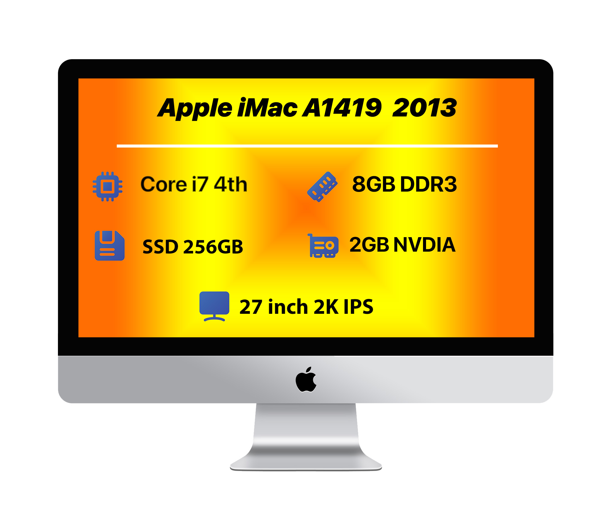 Apple iMac A1419 27″ 2K 2013 | i7-RAM 8GB-SSD 256GB-VGA 2GB