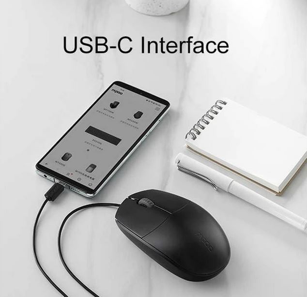 ماوس رپو مدل N100 کابل USB-type C — تصویر ۵