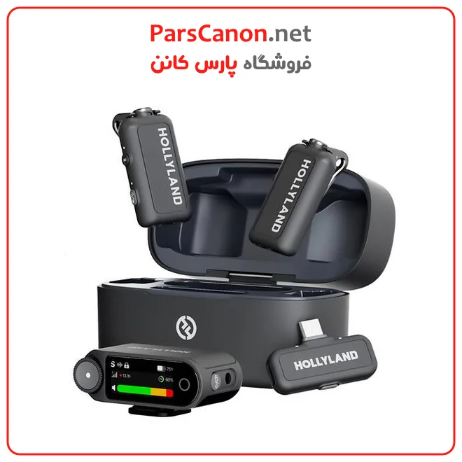 میکروفون هالی لند لارک مکس کمبو MAX 2 مناسب دوربین و تایپ C مدل Hollyland LARK MAX 2 Combo 2-Person Wireless Microphone System for Cameras and Mobile Devices
