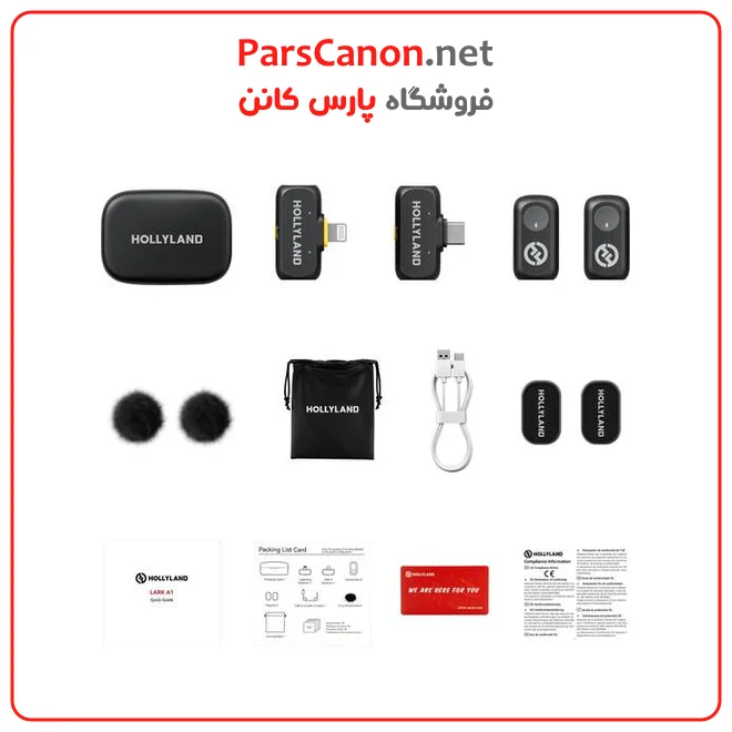 میکروفون هالی لند لارک a1 تایپ C و لایتنینگ مدل Hollyland LARK A1 Combo 2-Person Wireless Microphone System with USB-C and Lightning Connectors — تصویر ۳