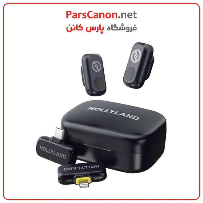 میکروفون هالی لند لارک a1 تایپ C و لایتنینگ مدل Hollyland LARK A1 Combo 2-Person Wireless Microphone System with USB-C and Lightning Connectors