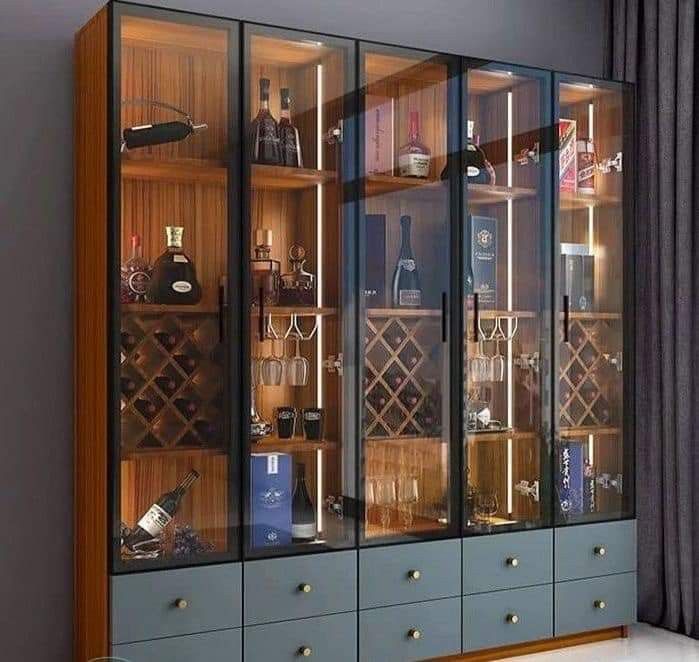 کتابخانه درب شیشه‌ای فریم‌لس — مدل لوکس آریو کابین — تصویر ۸