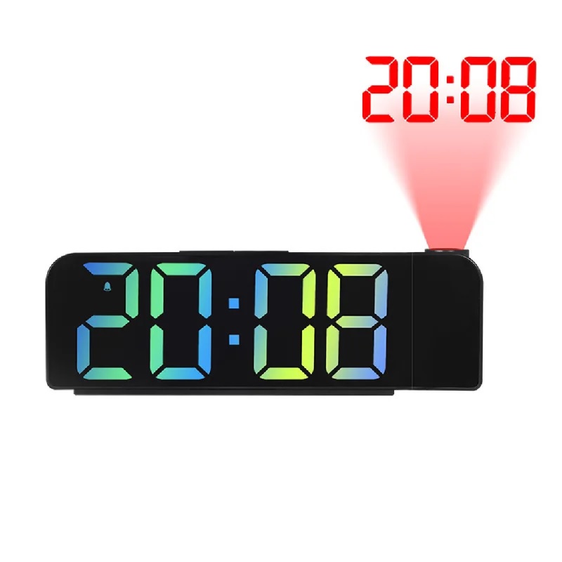ساعت رومیزی دیجیتال RGB پروژکتوردار مدل GH0729 با تغییر رنگ خودکار