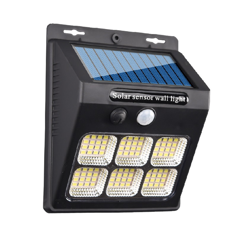 چراغ دیوارکوب خورشیدی سه حالته سنسوردار مدل 6LED