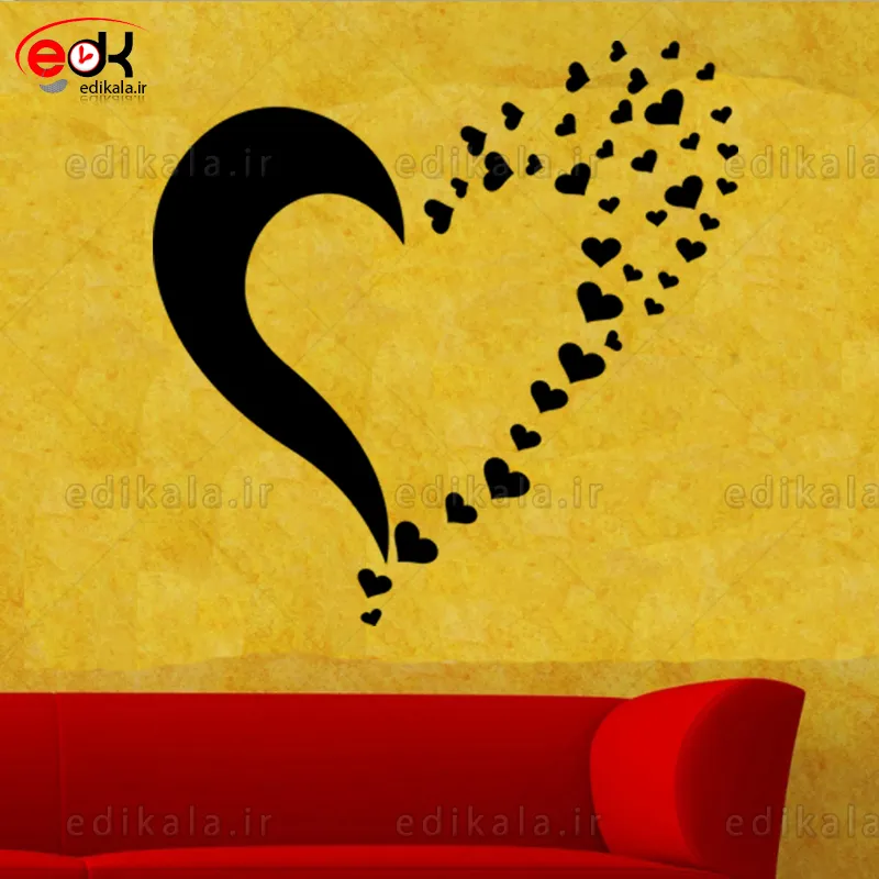 آینه دکوراتیو طرح قلب شماره 7 در پنج رنگ و ابعاد انتخابی+فایل کورل — تصویر ۳