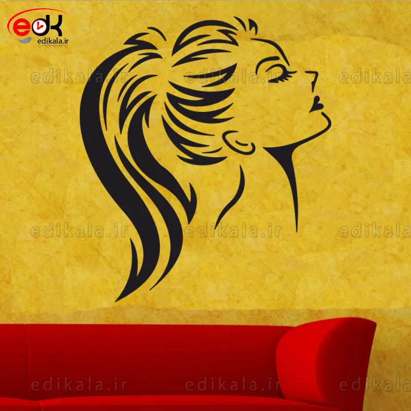 آینه دکوراتیو طرح دختر شماره 13 در پنج رنگ و ابعاد انتخابی+فایل کورل — تصویر ۳