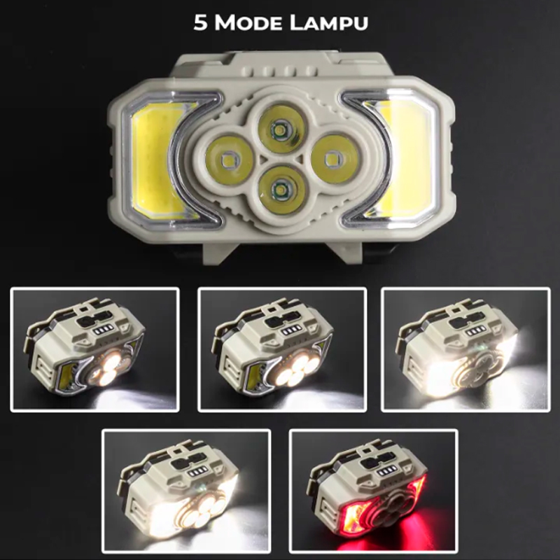 چراغ پیشانی COB+4 led مدل HX-815S — تصویر ۷