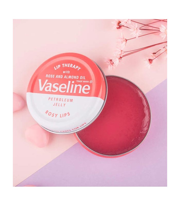 بالم لب کاسه ای رزی وازلین Vaseline Lip Balm Rose — تصویر ۳
