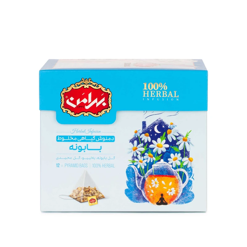 دمنوش بابونه بهرامن بسته 12 عددی