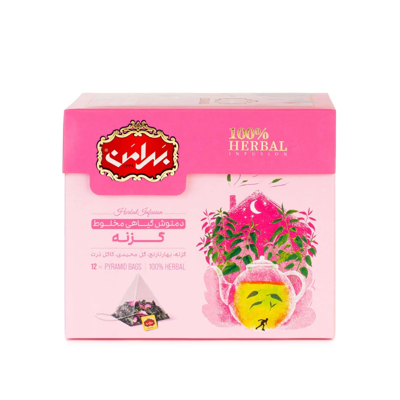 دمنوش گزنه بهرامن بسته 12 عددی