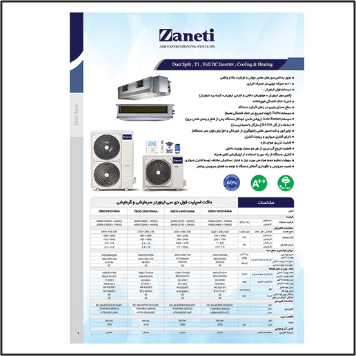 داکت اسپلیت سرد و گرم 60000 زانتی مدل ZMCDSF-60HR1A6AS — تصویر ۶