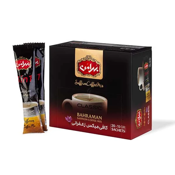 کافی میکس زعفرانی بهرامن بسته 20 عددی — تصویر ۳