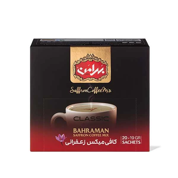 کافی میکس زعفرانی بهرامن بسته 20 عددی