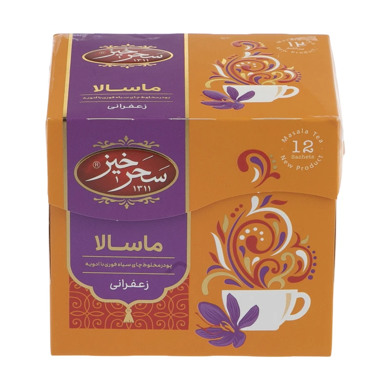 چای ماسالا زعفرانی سحرخیز 12 عددی