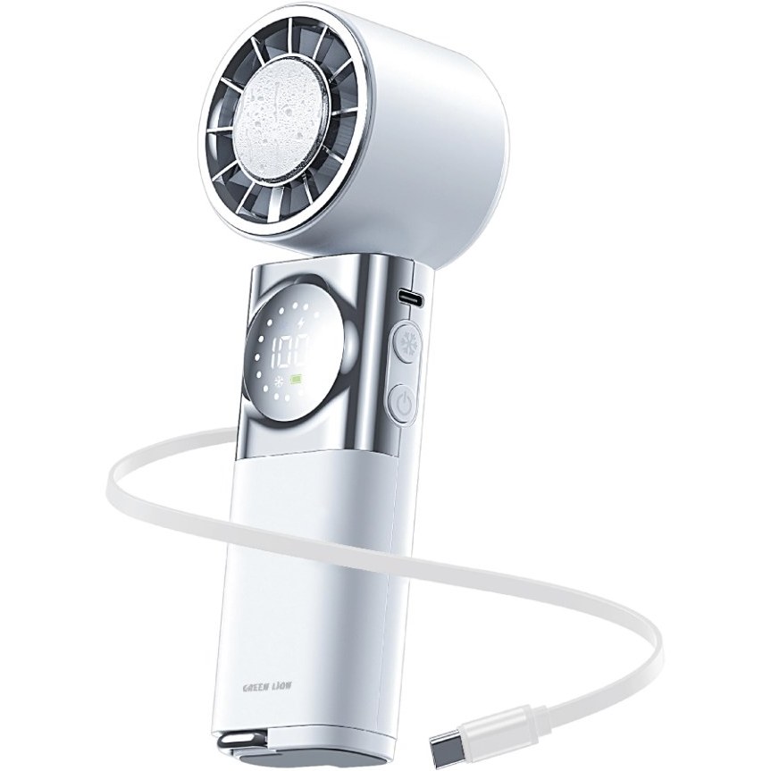 پنکه دستی شارژی گرین لاین مدل Green Lion Power Wind Handheld Fan با پاوربانک | 3600mAh و 11200RPM