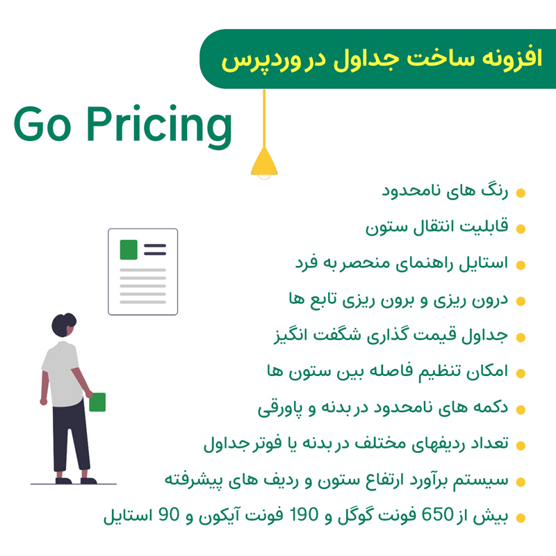 افزونه ساخت جداول در وردپرس به همراه فایل دمو جداول | Go Pricing — تصویر ۴