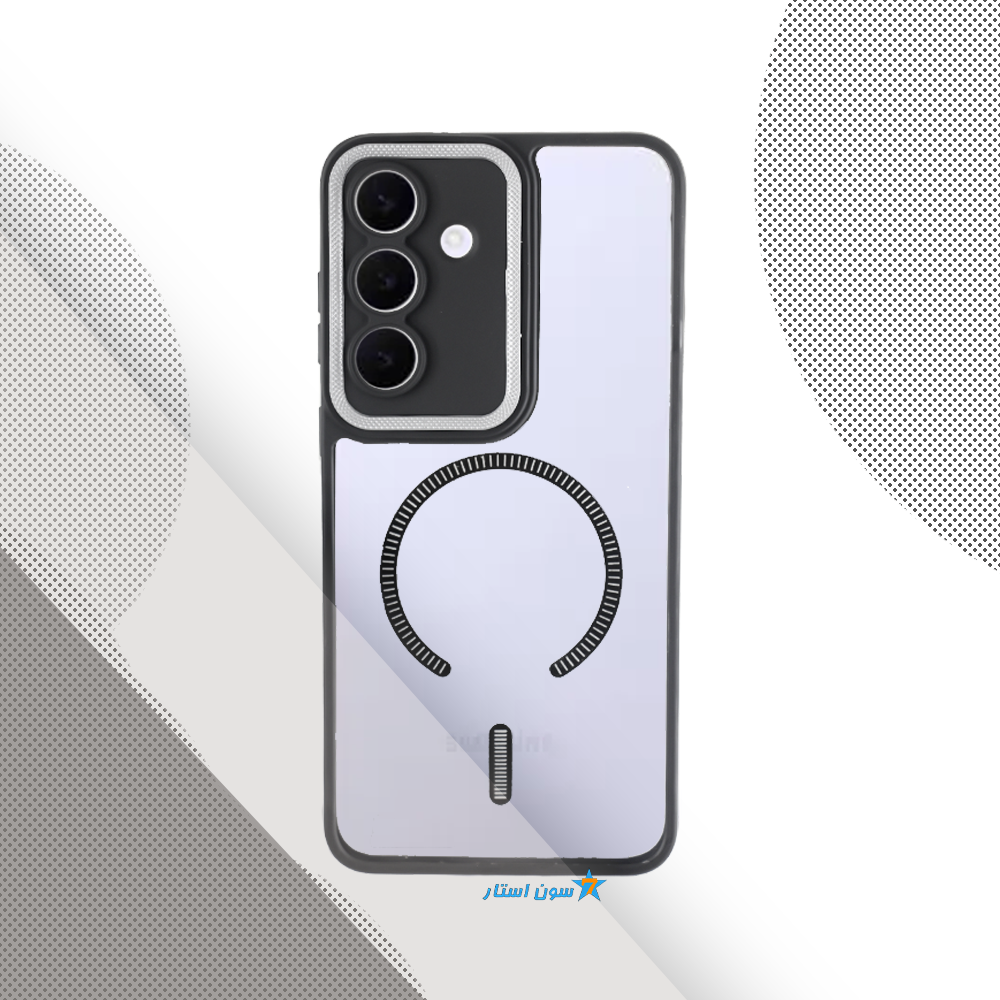 قاب سامسونگ S25fe پشت طلق دور سیلیکونی طرح مگسیف