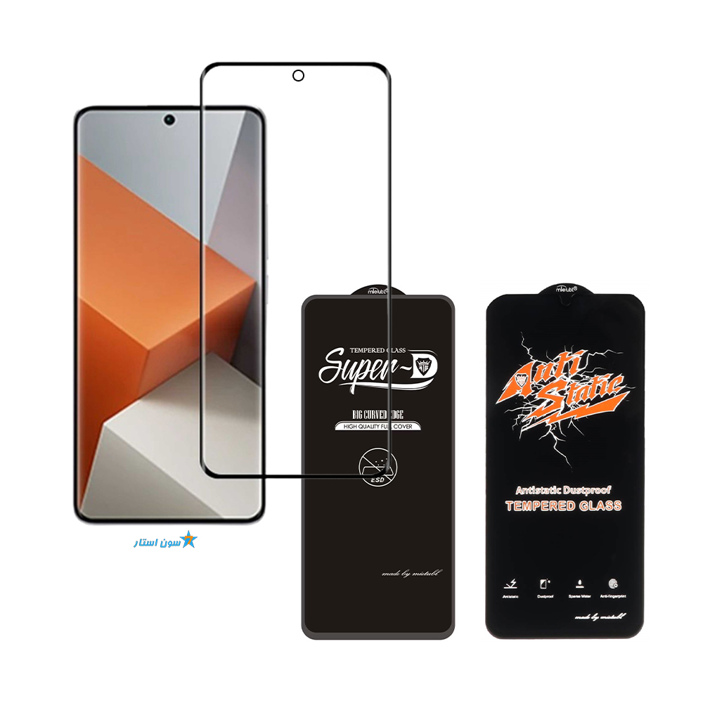 گلس گوشی REDMI NOTE 13PRO 5G مدل سوپرD ,آنتی استاتیک برند میتوبل — تصویر ۲