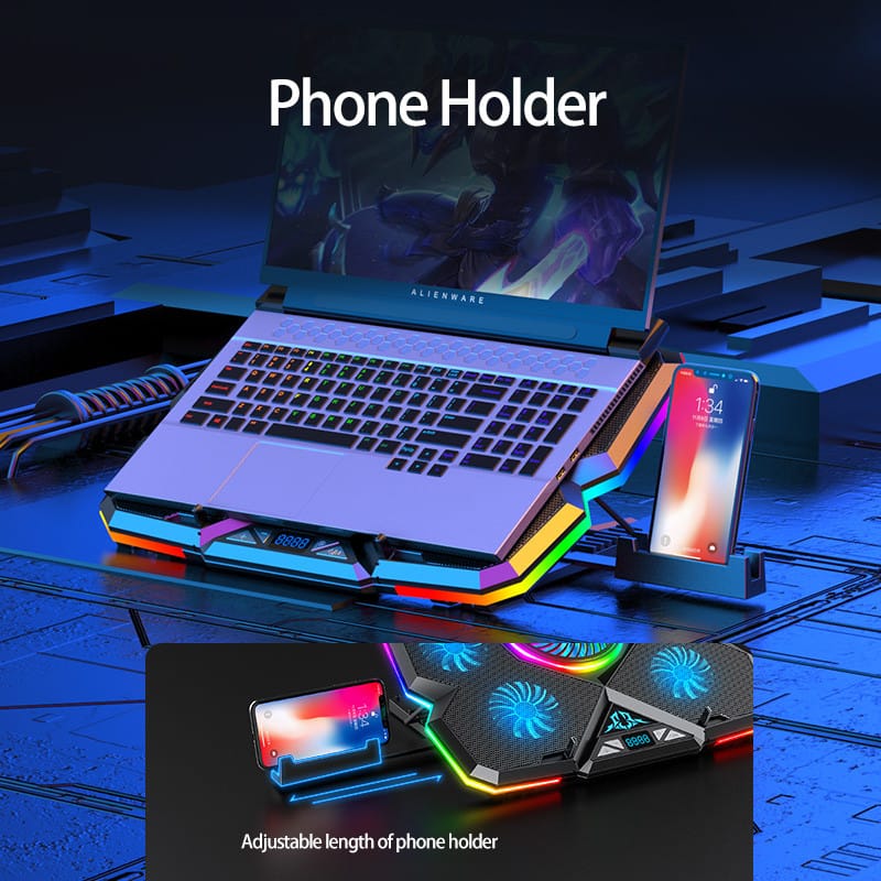 پایه خنک کننده لپ تاپ COOLCOLD مدل K44 RGB — تصویر ۵