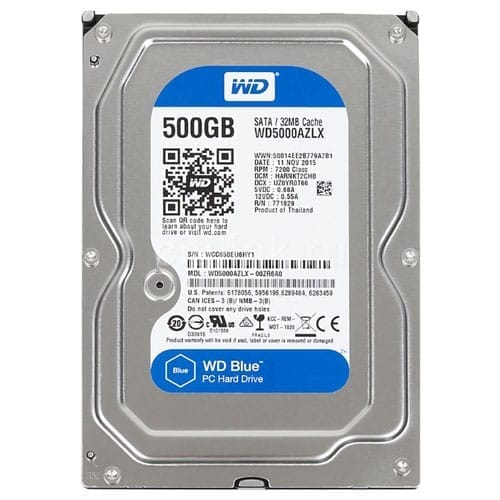 هارد اینترنال وسترن دیجیتال آبی 500 گیگ مدل WD500 Blue (استوک)