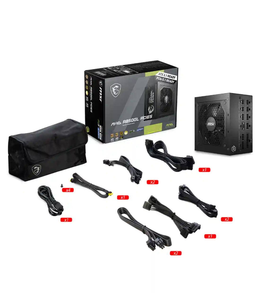 پاور 850 وات ام اس آی MAG A850GL PCIE5 Full Modular — تصویر ۶