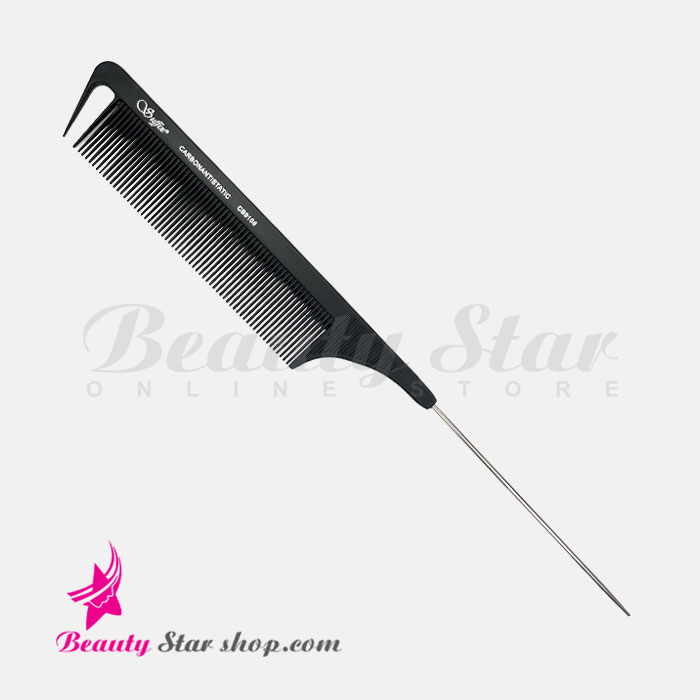شانه دم باریک فلزی کربن آنتی استاتیک تقسیم مو دار سافیکس مدل CB9108