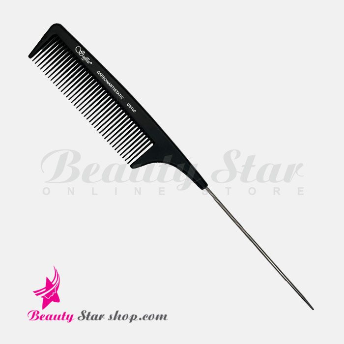شانه دم باریک فلزی کربن آنتی استاتیک سافیکس مدل CB400
