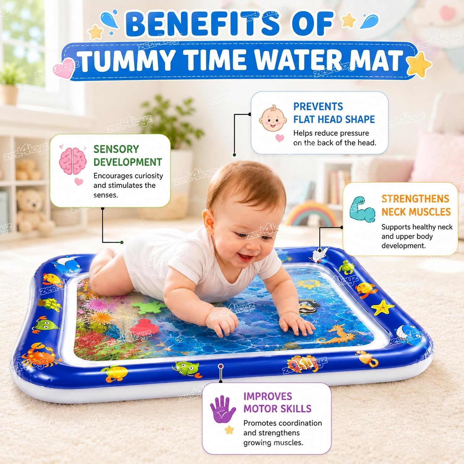 تشک بازی آبی نوزاد Baby Play Water Mat — تصویر ۴