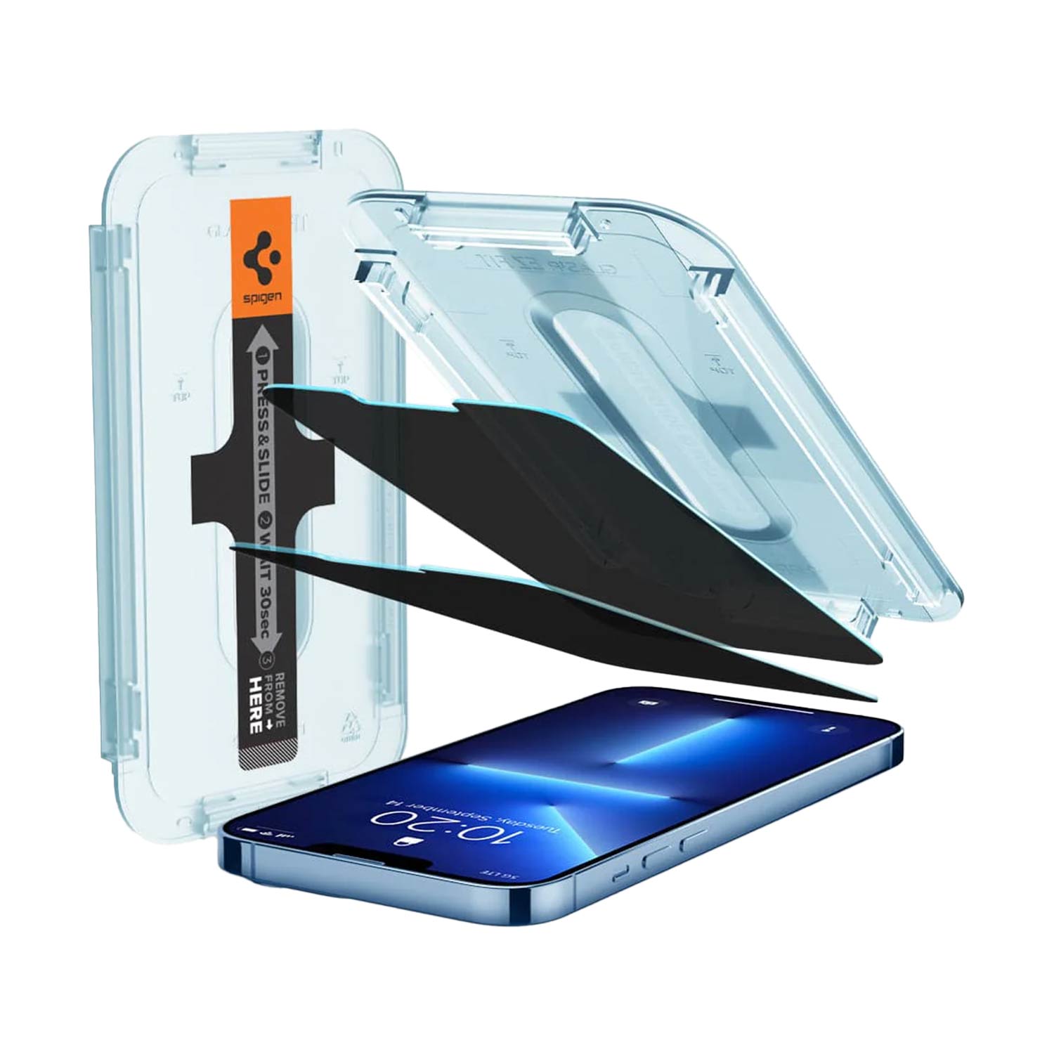 محافظ صفحه نمایش گوشی موبایل اسپیگن مدل Spigen GLAS.tR EZ Fit Privacy مخصوص گوشی موبایل اپل iPhone 13 Pro Max
