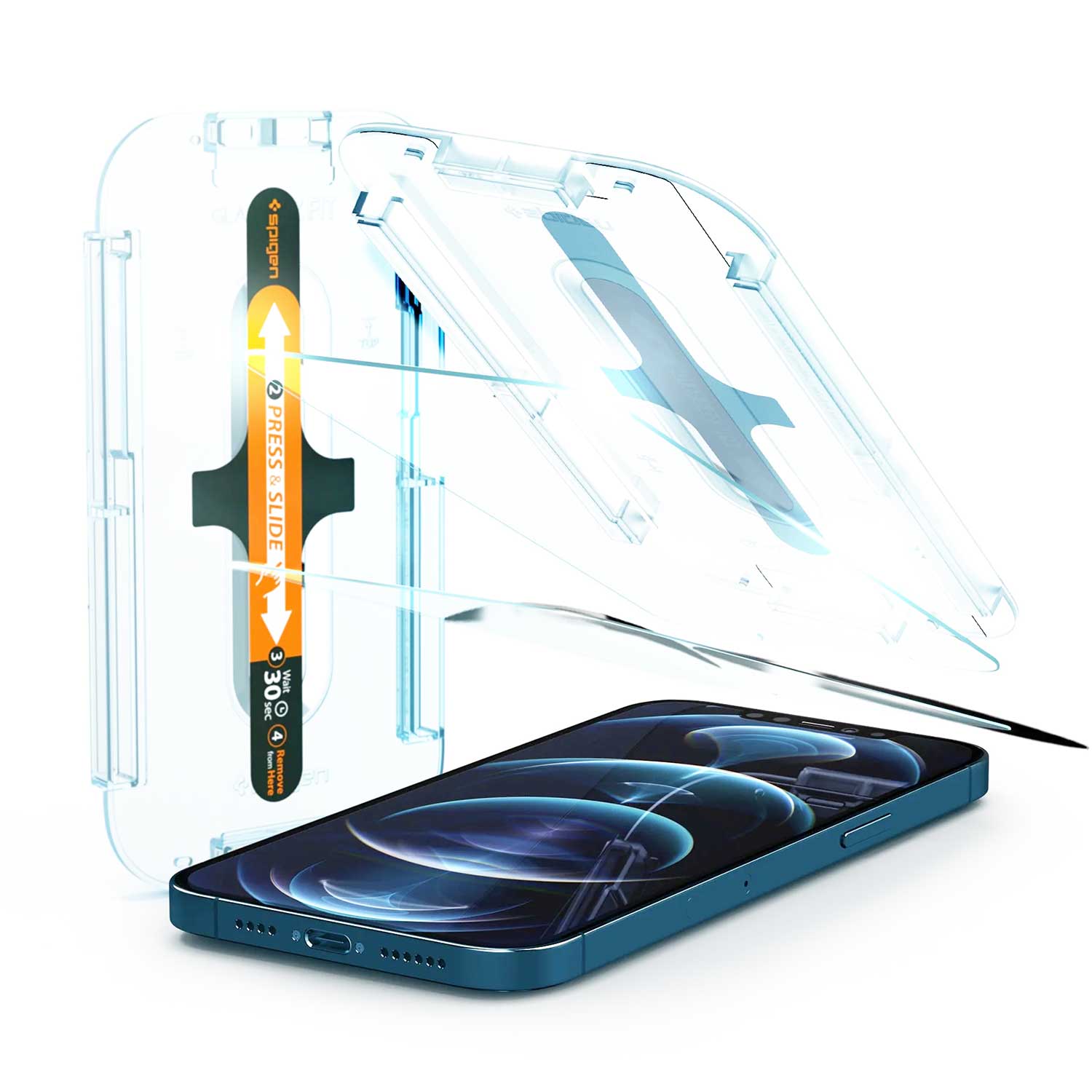 محافظ صفحه نمایش گوشی موبایل اسپیگن مدل Spigen GLAS.tR EZ Fit مخصوص گوشی موبایل اپل iPhone 12 Pro