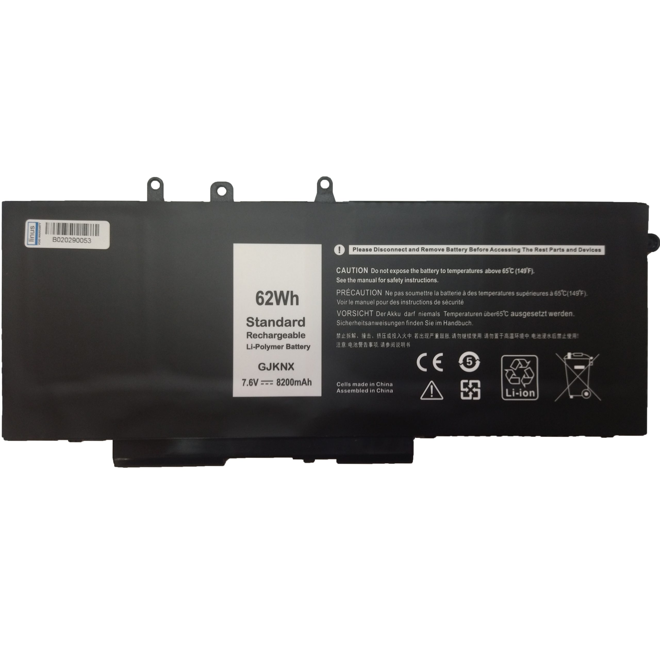 DELL BATTERY Latitude 5480 GJKNX 8200MAH