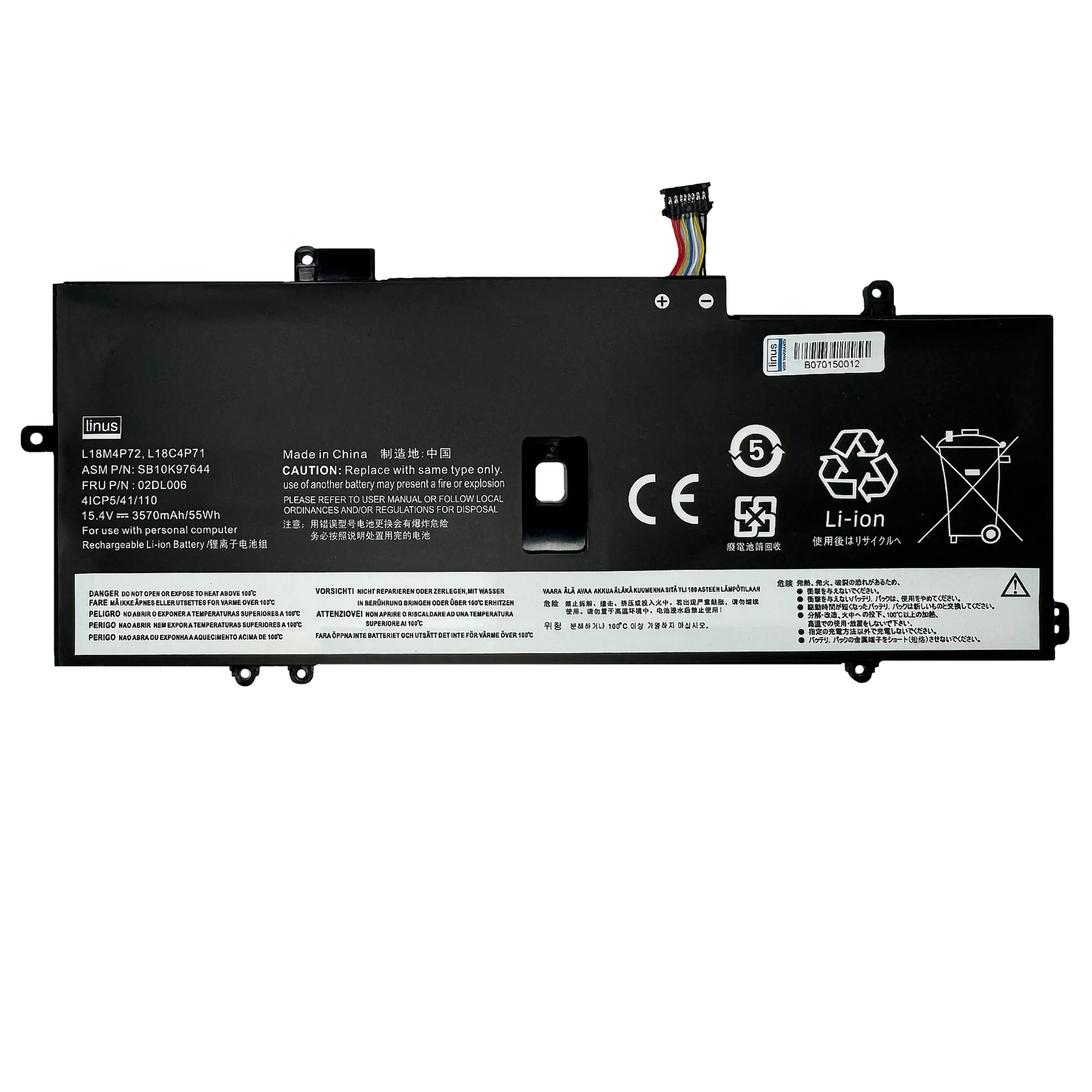 LENOVO BATTERY ThinkPad X1 Yoga L18M4P72 3570MAH — تصویر ۲