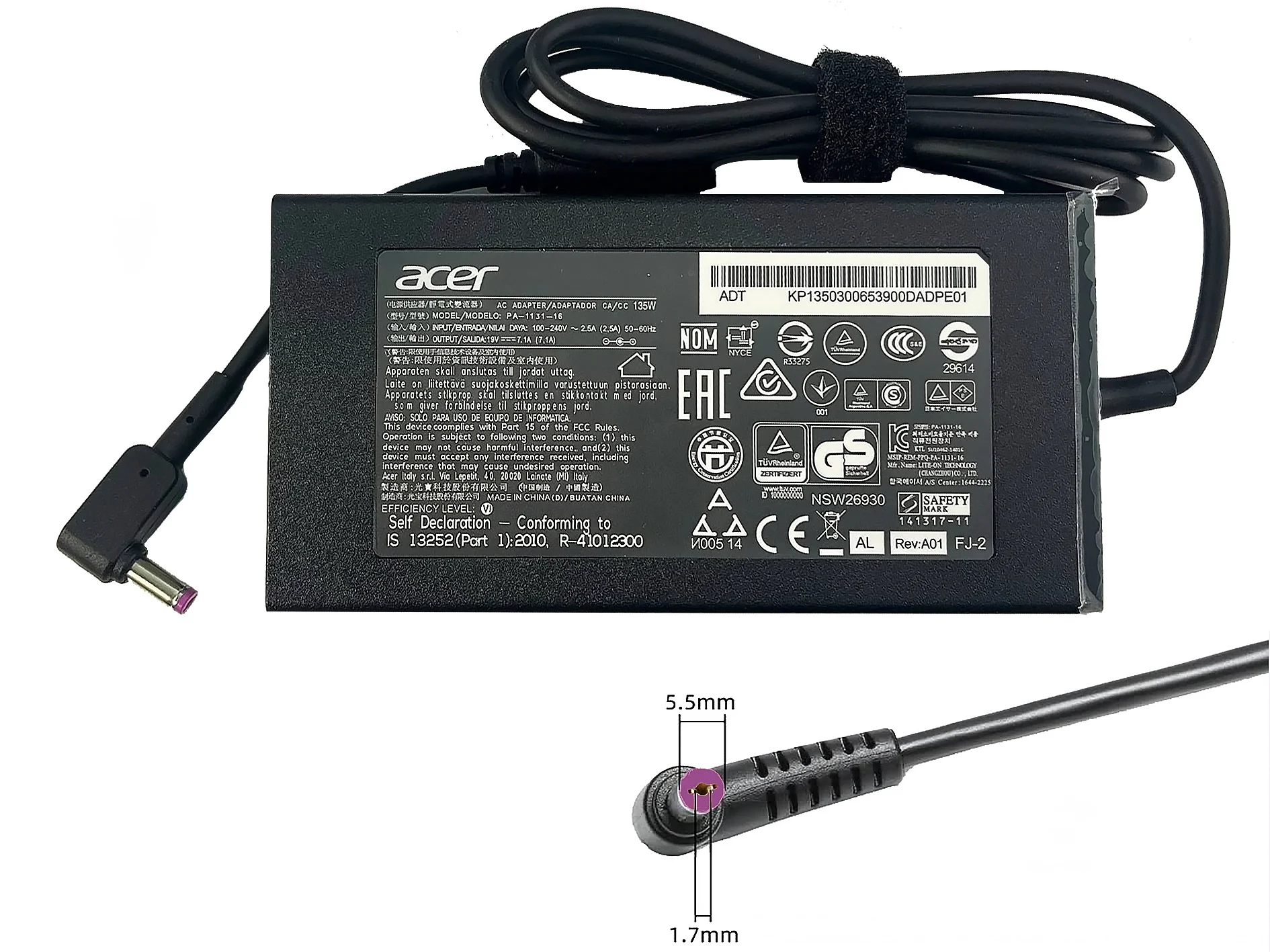ACER ADAPTER 19V 7.1A(5.5*1.7)