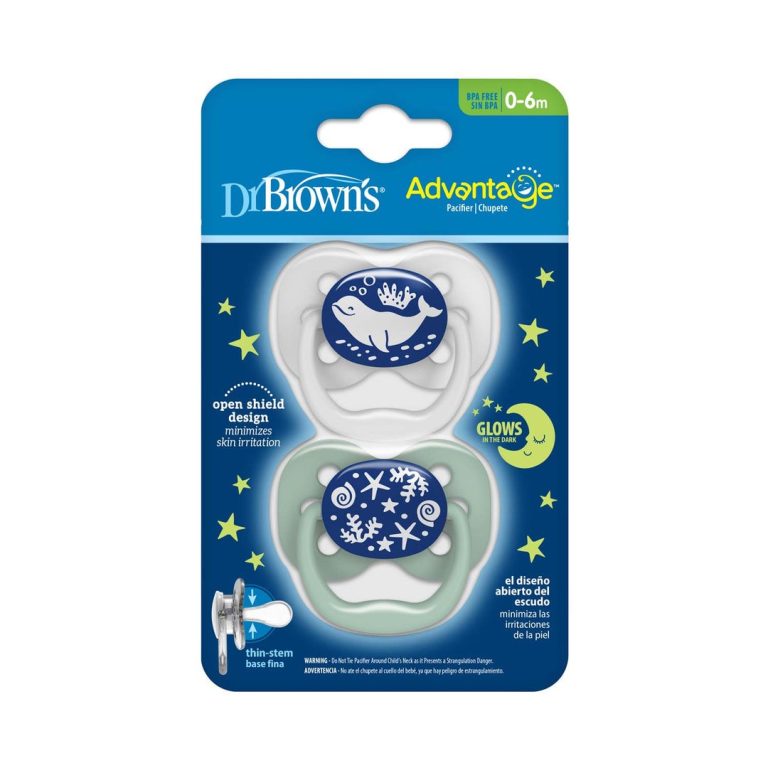 پستانک شبرنگی دلفین طوسی و سبز 0 تا 6 دکتر براون Dr Browns — تصویر ۵