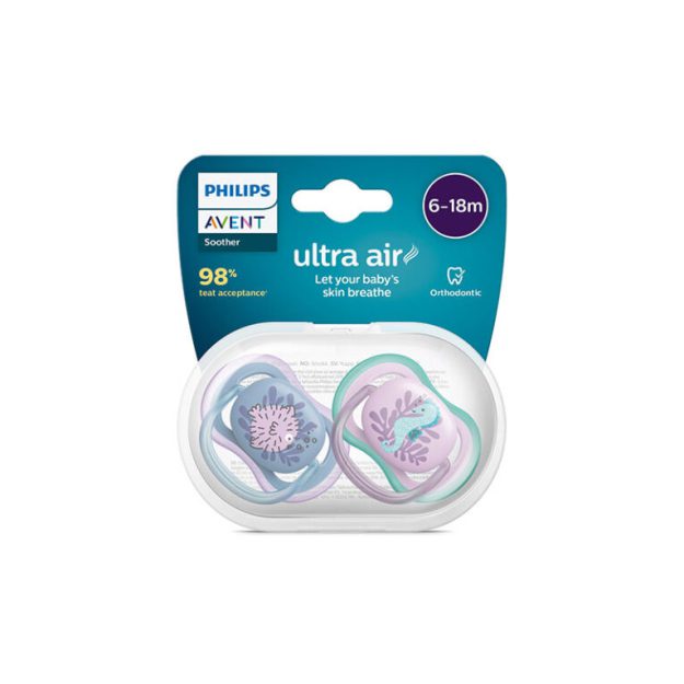 پستانک ارتودنسی 18-6 ماه اونت Philips Avent (ماهی)