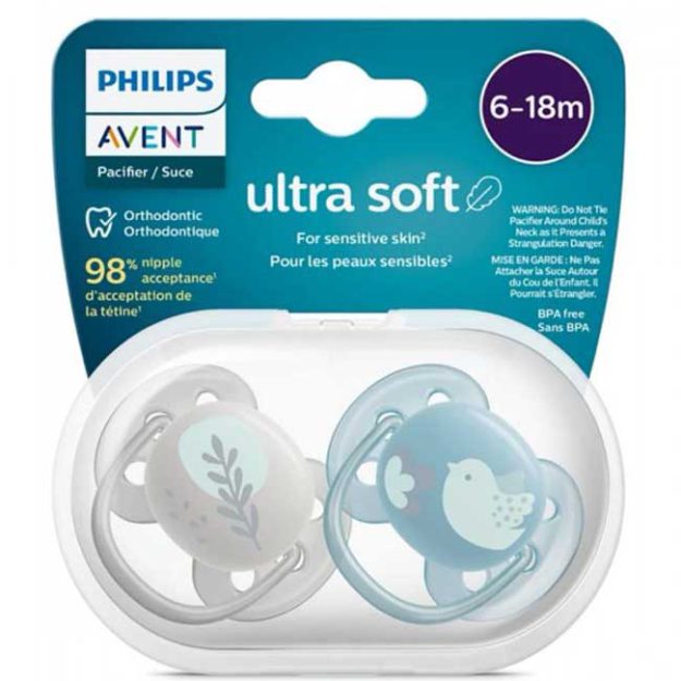 پستانک ارتودنسی 18-6 ماه اونت Philips Avent (جوجه و برگ)