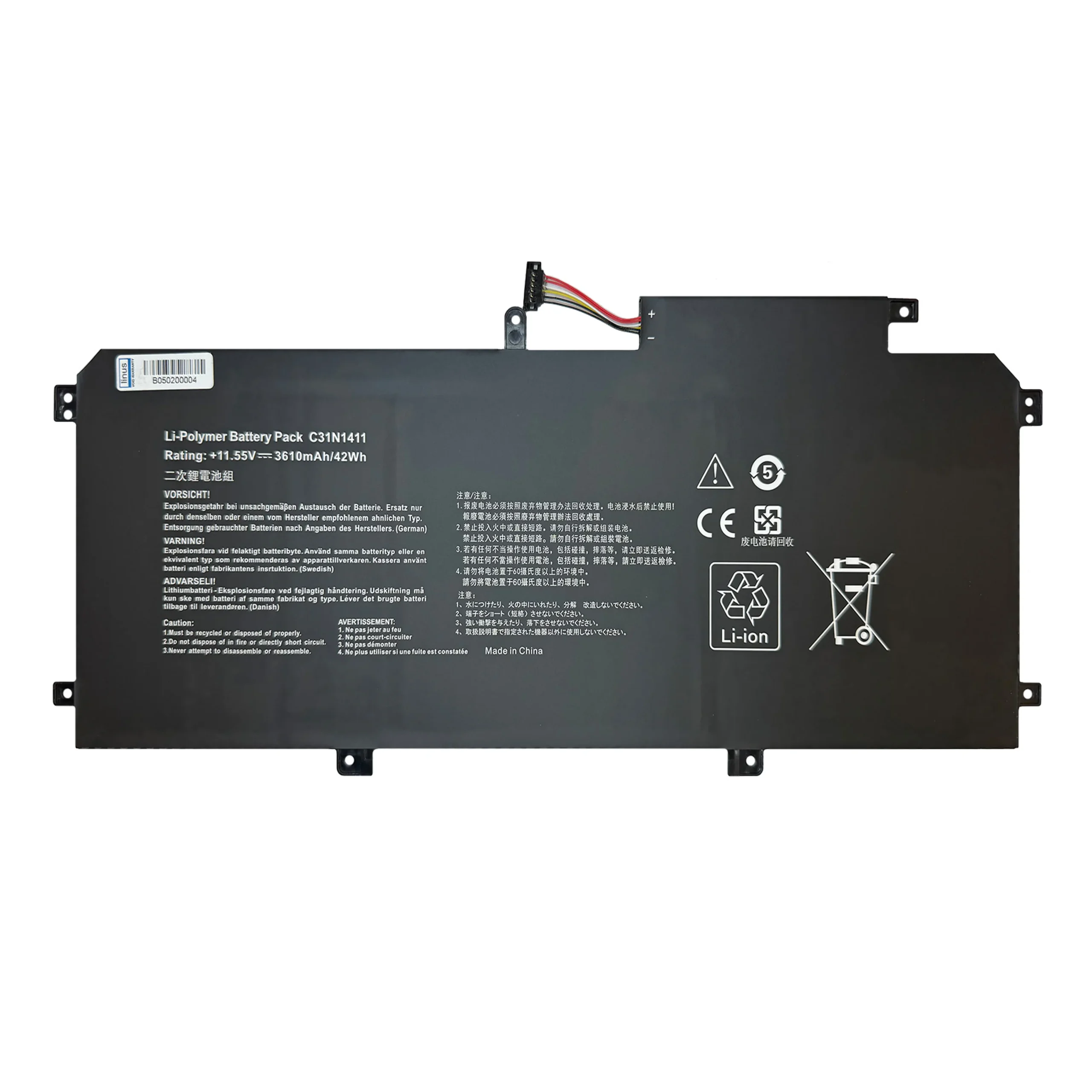 ASUS BATTERY UX305 C31N1411 3800MAH — تصویر ۲