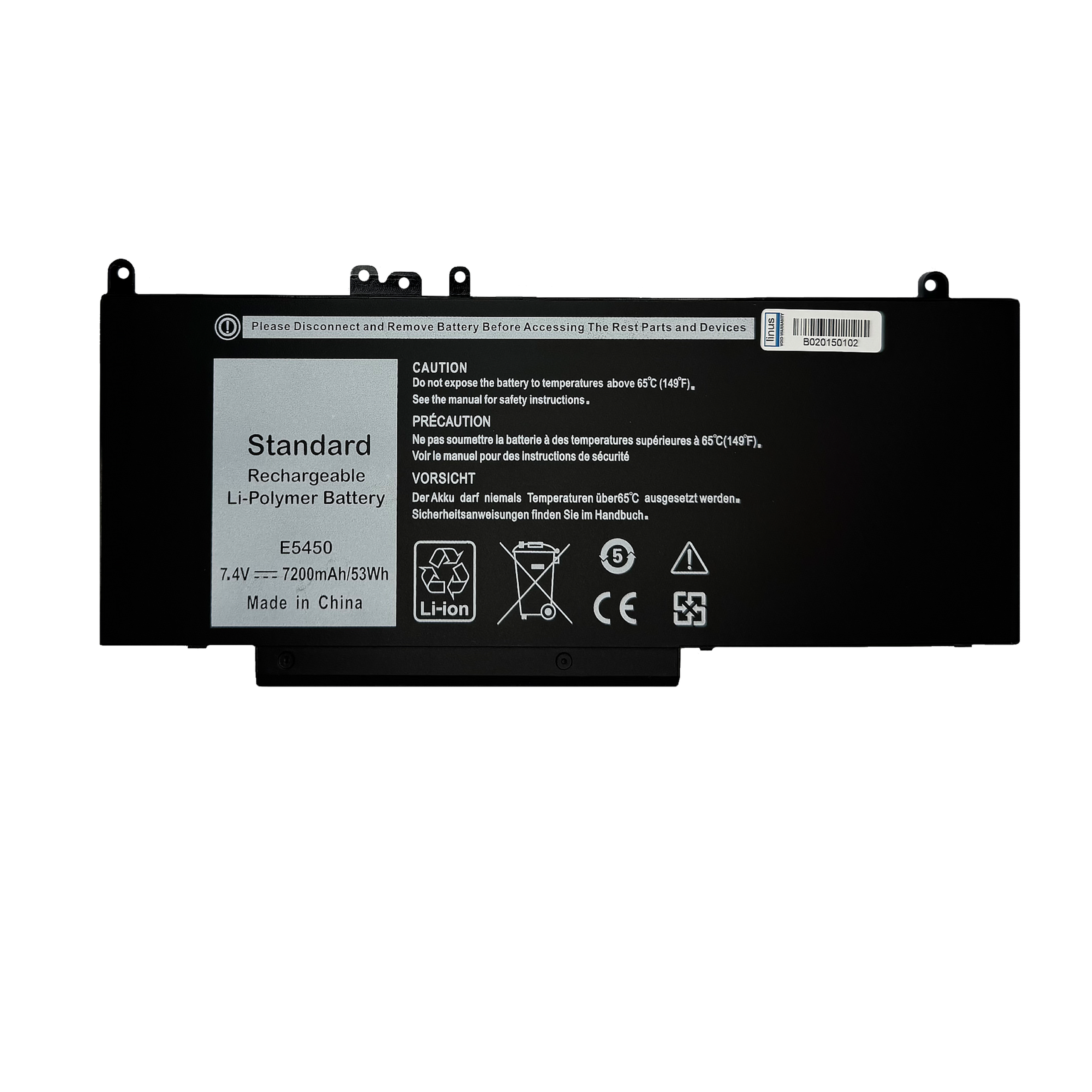 DELL BATTERY Latitude E5450-E5550 6mt4t 7200MAH