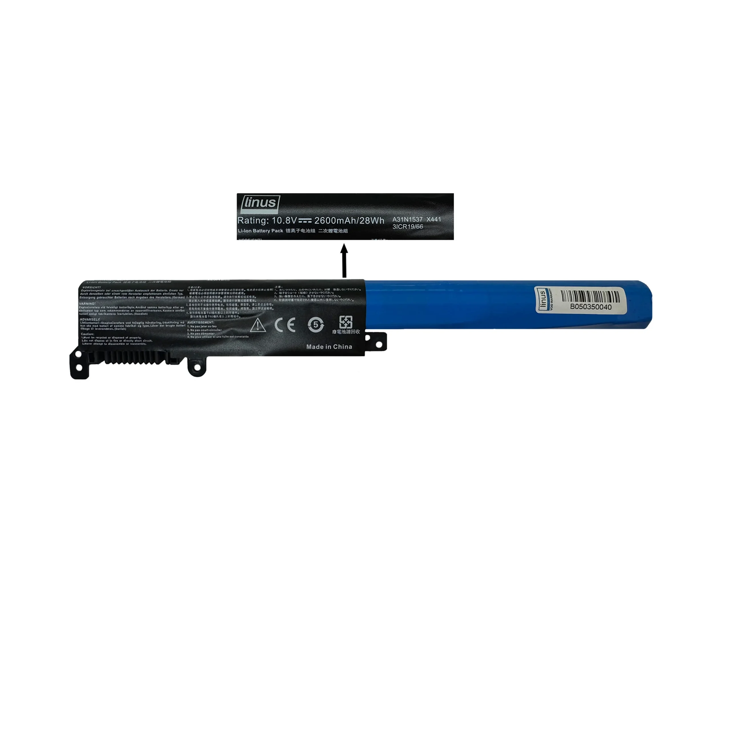 ASUS BATTERY X441 A31N1537 3CELL 2600MAH — تصویر ۲