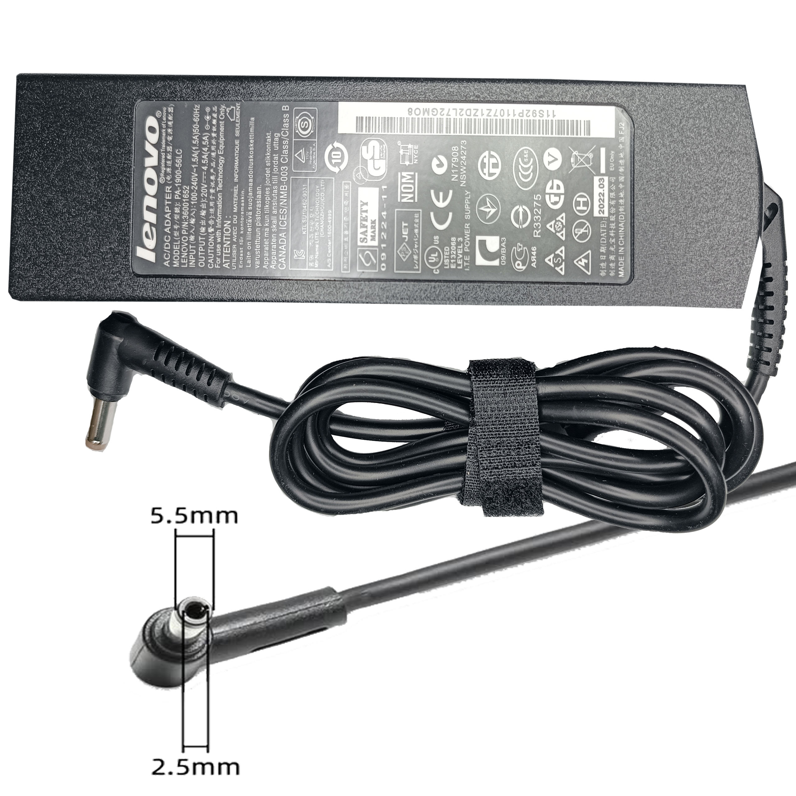 LENOVO Adapter 20V 4.5A (5.5*2.5) LONG 90W