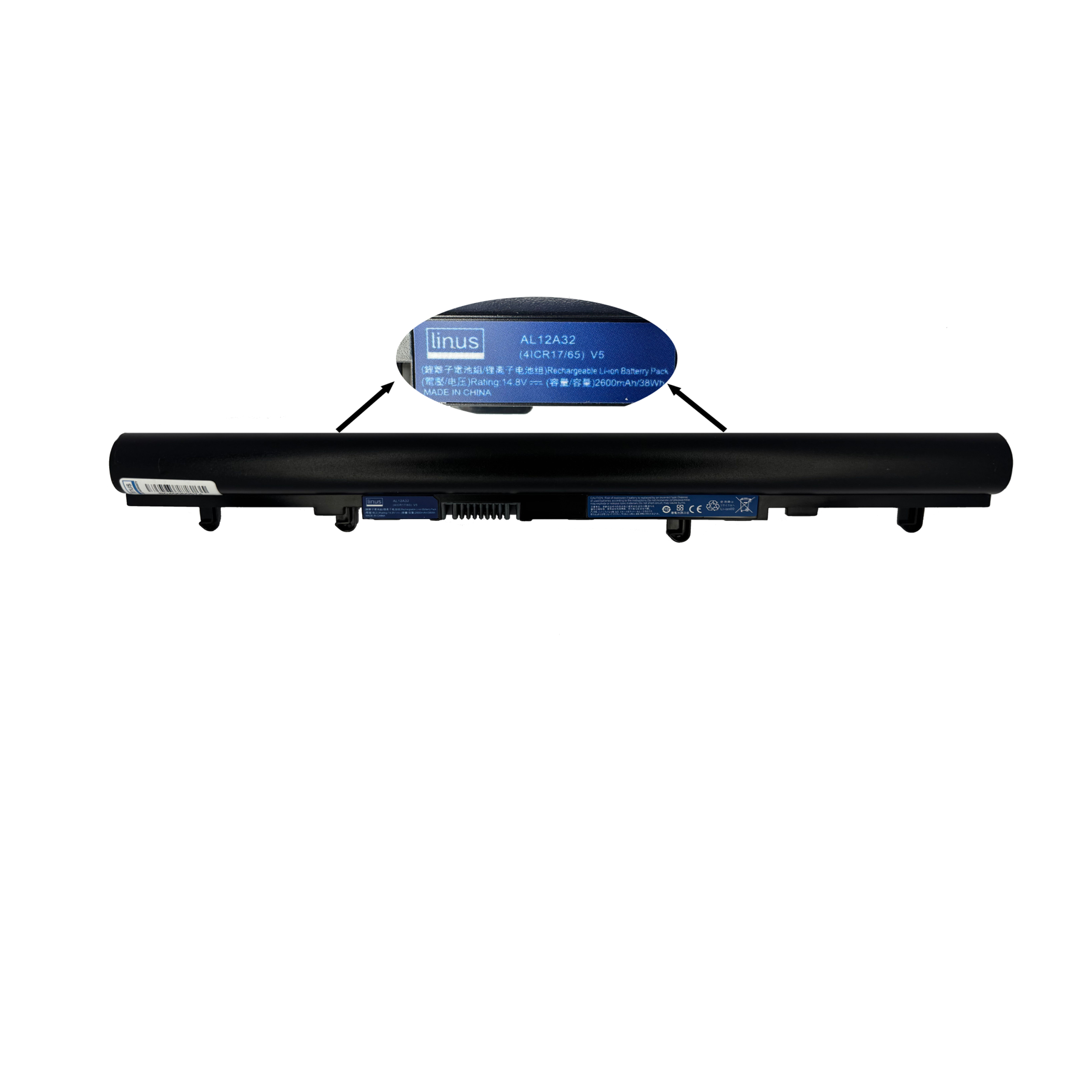 ACER BATTERY AL12A32 V5-571 4CELL 2600MAH — تصویر ۲
