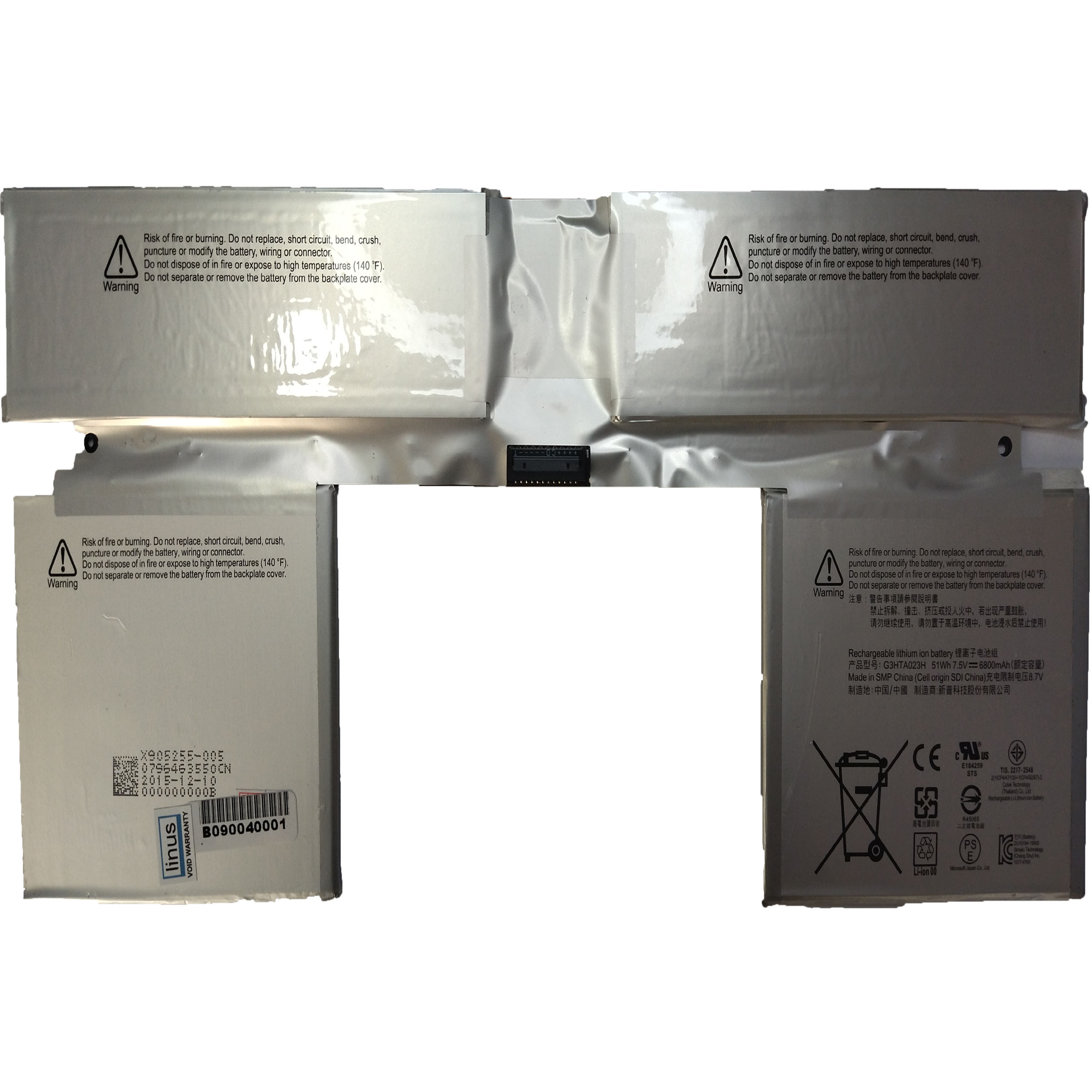 SURFACE BATTERY BOOK1 G3HTA023H 6800MAH