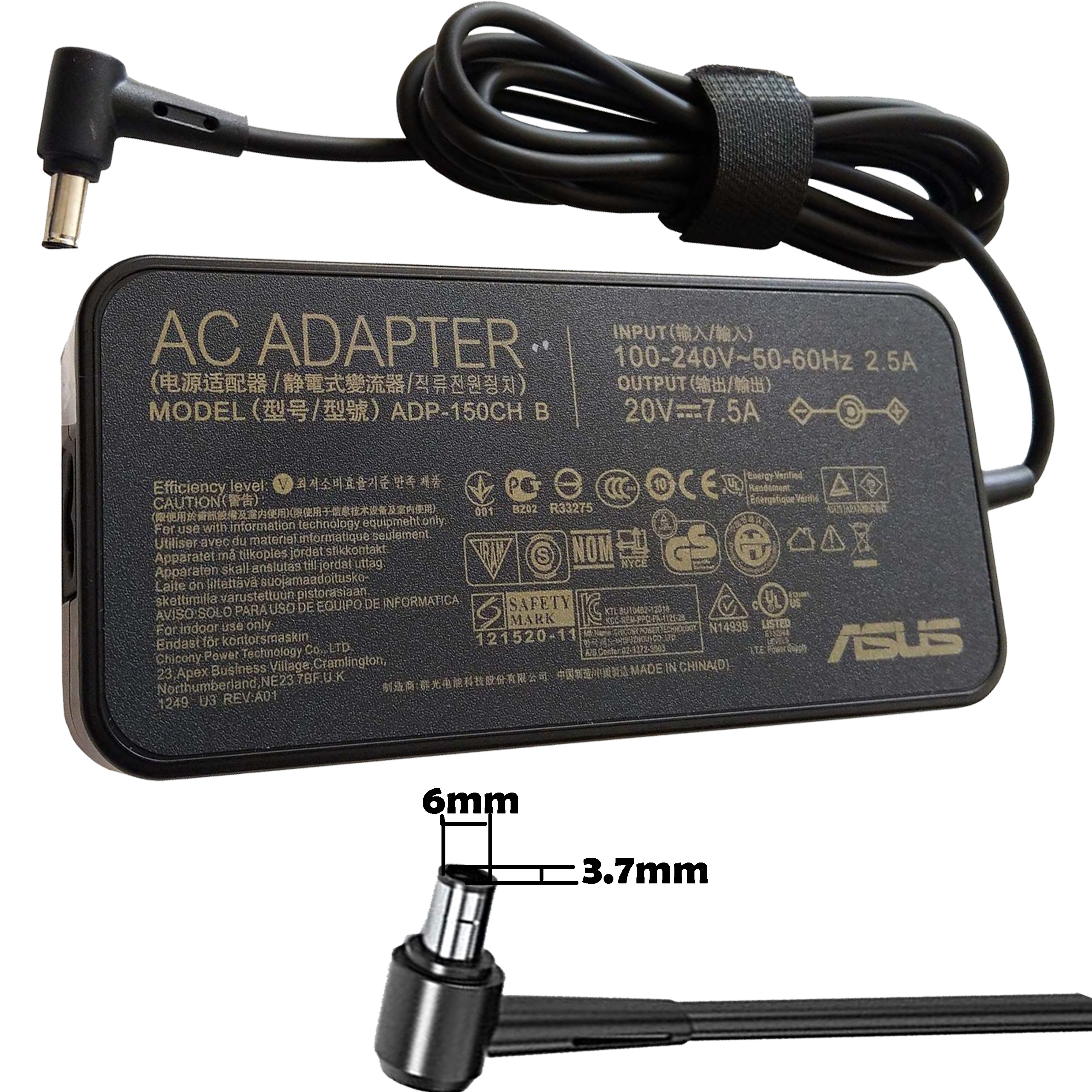 ASUS Adapter 19.5V 9.23A (6.*3.7) SLIM 180W — تصویر ۲