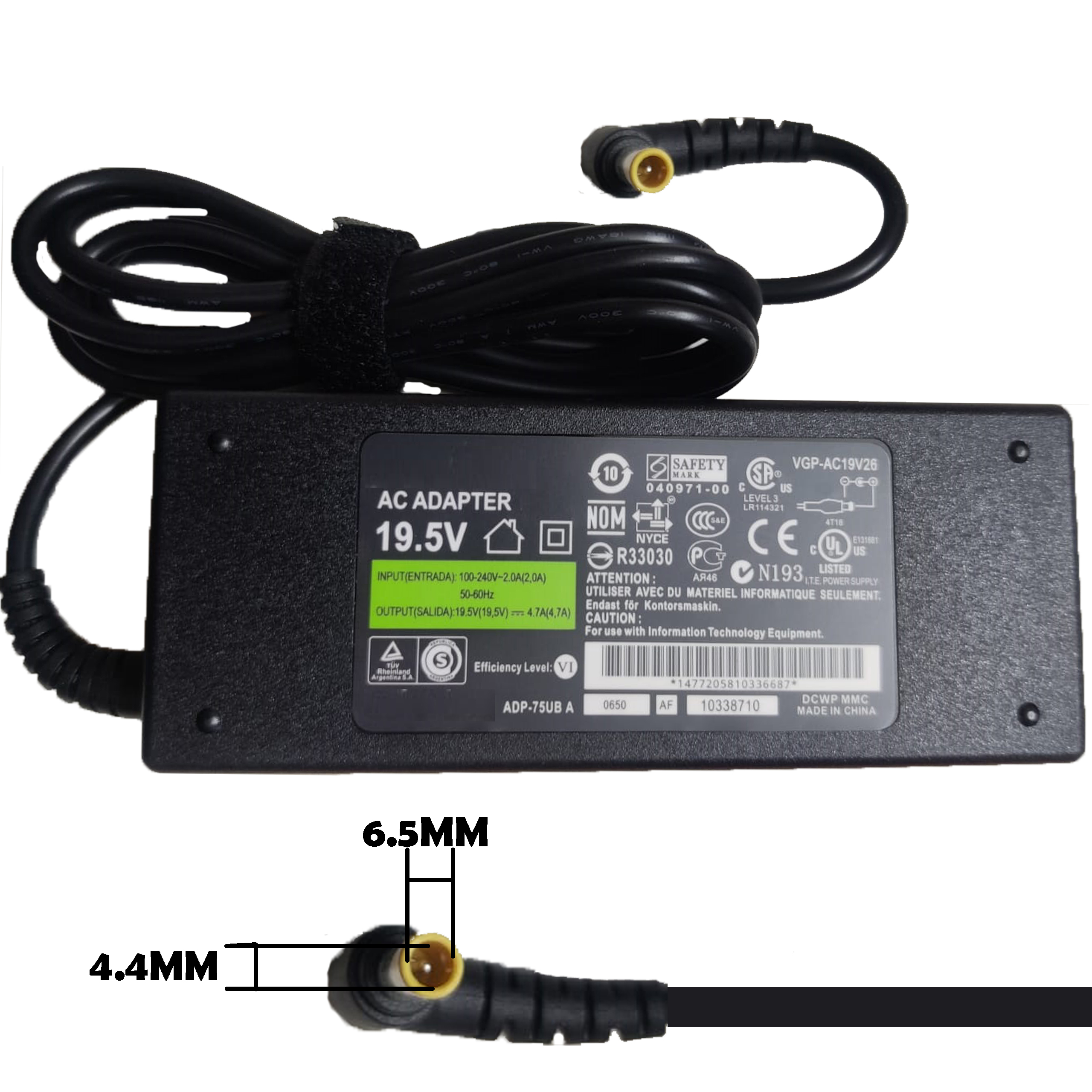 SONY Adapter AC 19.5V 4.7A 90W NEW DBA — تصویر ۲
