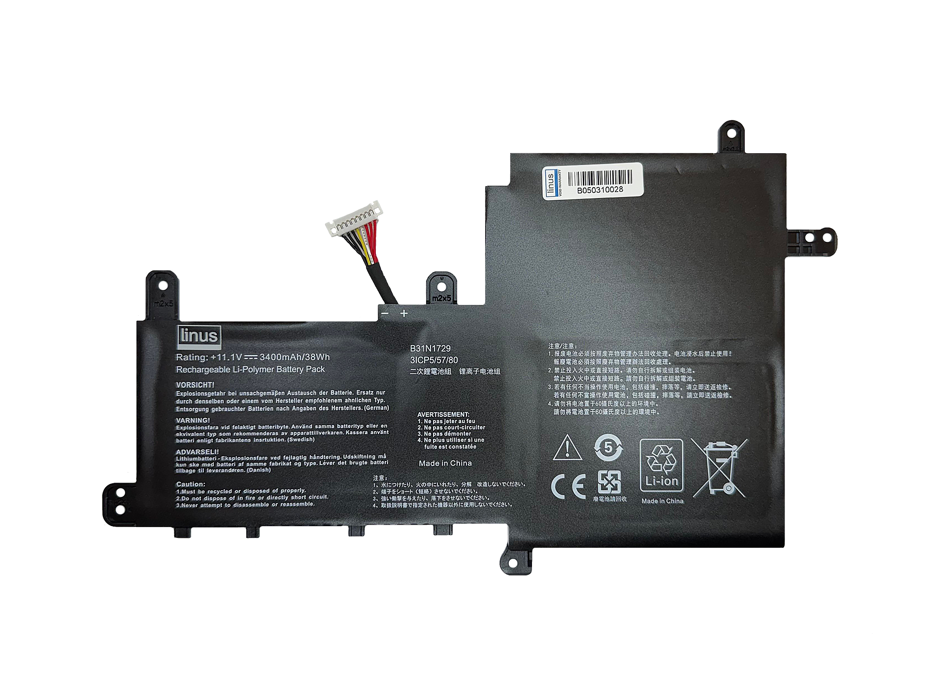ASUS BATTERY X530 B31N1729 3400MAH — تصویر ۳