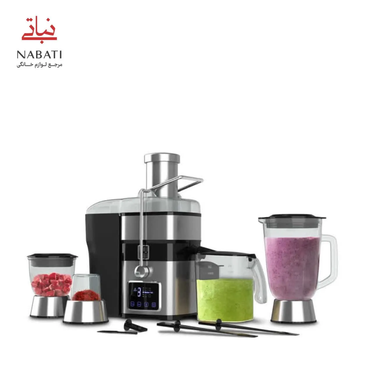 آبمیوه‌گیری 4 کاره دیجیتال لمسی زنیت ZJB-1406